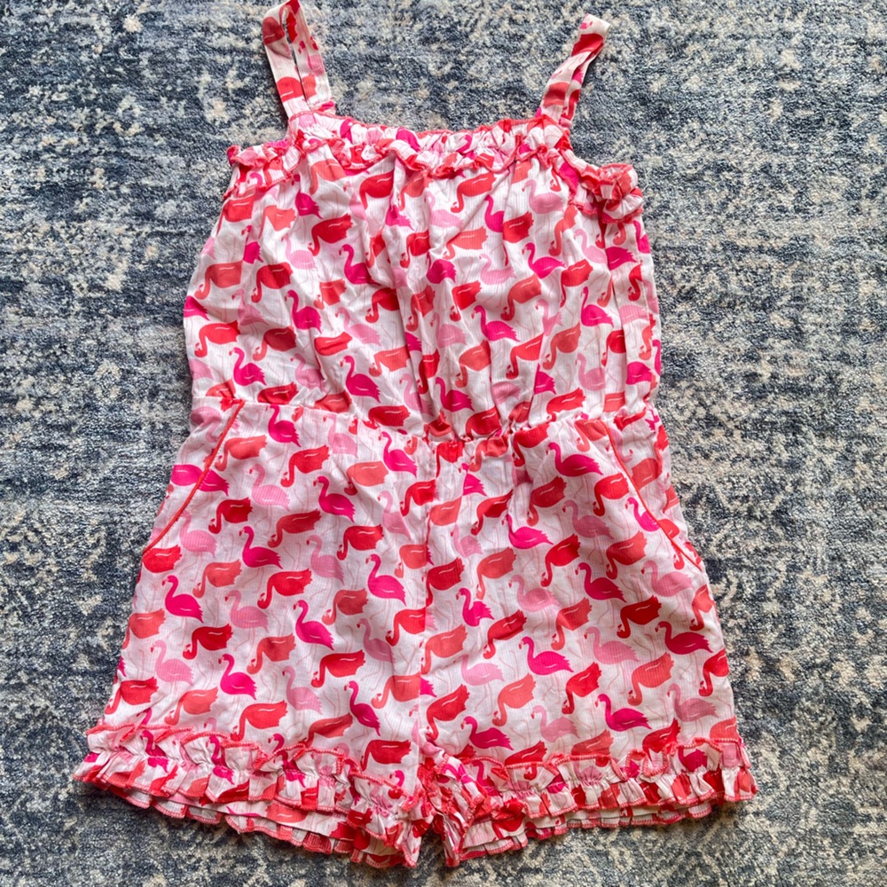 NWT Mini Boden flamingo romper